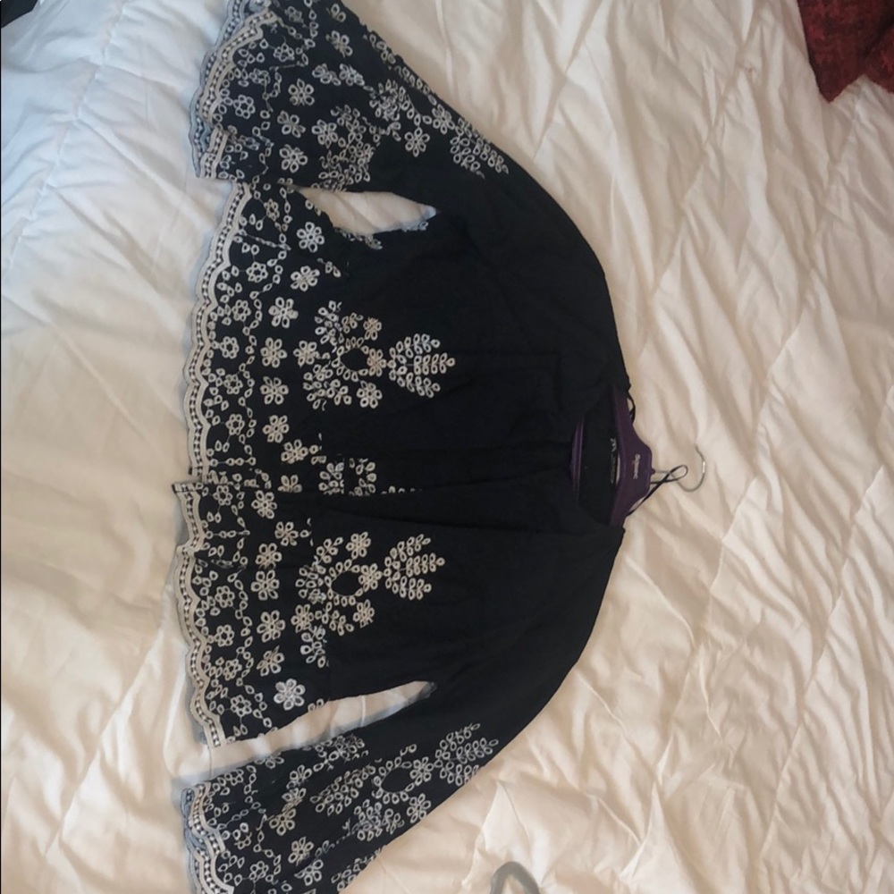 Navy & White Zara Blouse